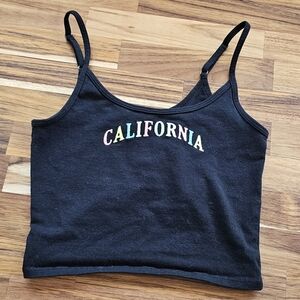 Black California Crop Top-Hollister- Size: XS